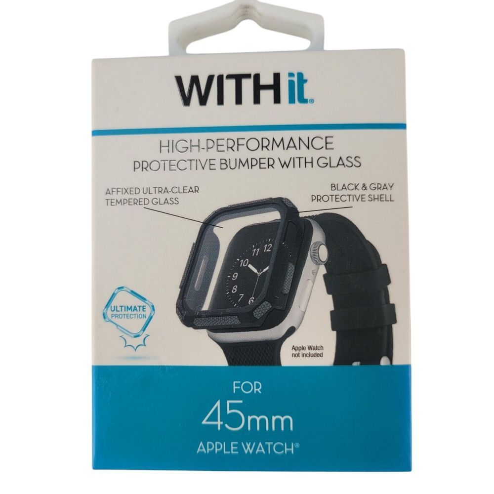 With It Dual Layer Protective Bumper With Glass For 45mm Apple Watch‎
